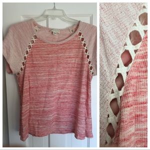 Forever 21 2xl pink woven crochet detail top