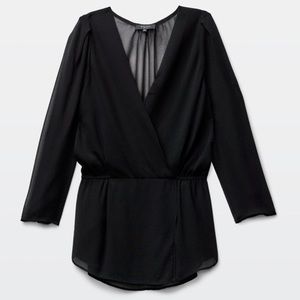 Black SILK peplum top
