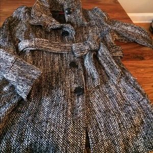 Steve Madden Black and White Pea Coat