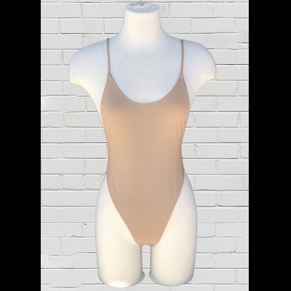 "NUDE" SPAGHETTI STRAP BODYSUIT - Picture 2 of 5