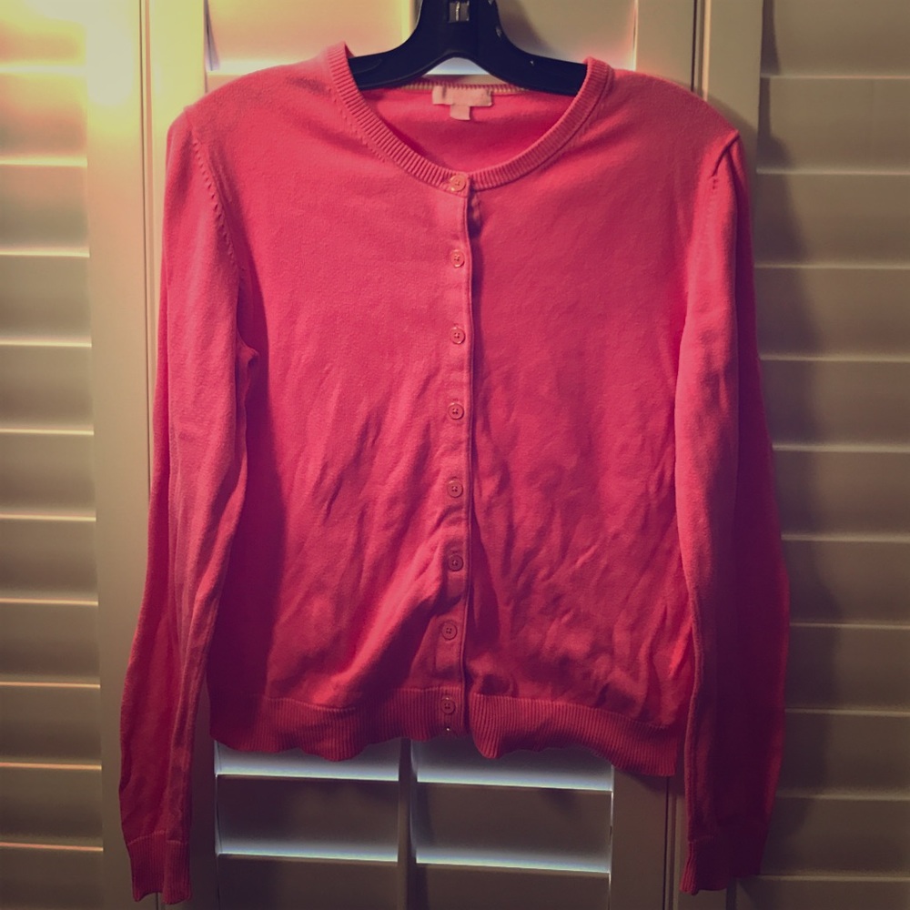 Lilly Pulitzer cotton cardigan, gold buttons, sz L