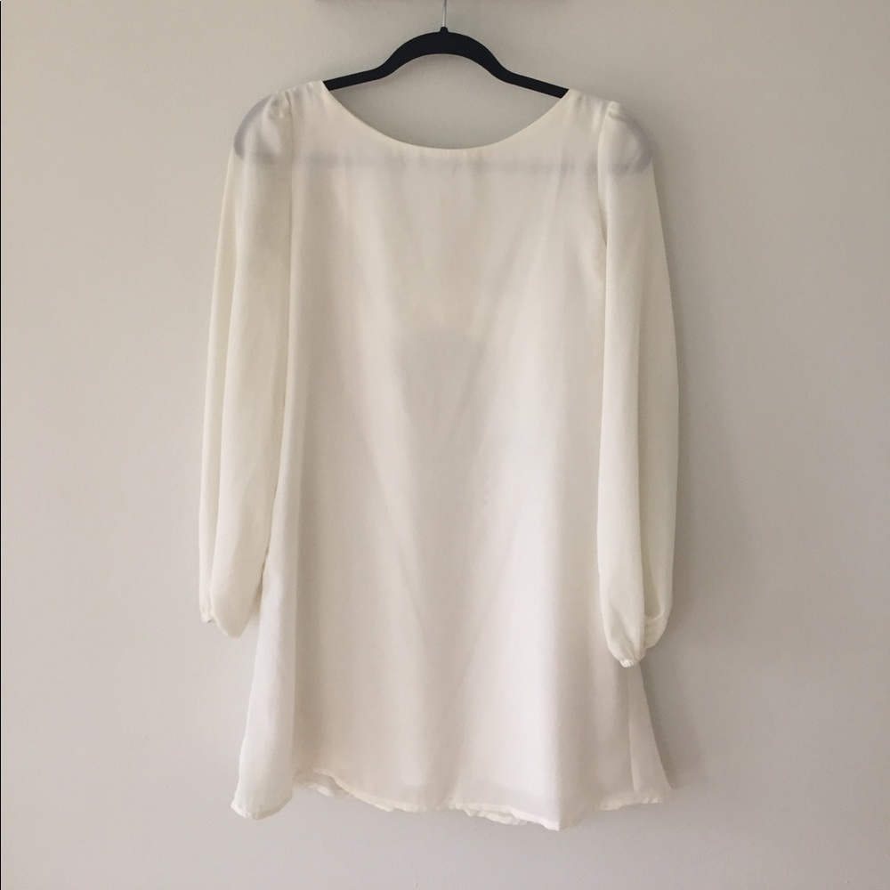 White, cross back, shift dress