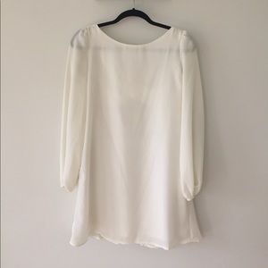 White, cross back, shift dress