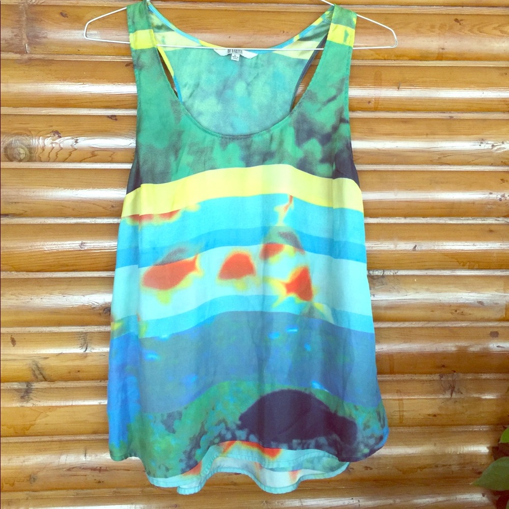 BB Dakota Watercolor Goldfish Print Tank Top