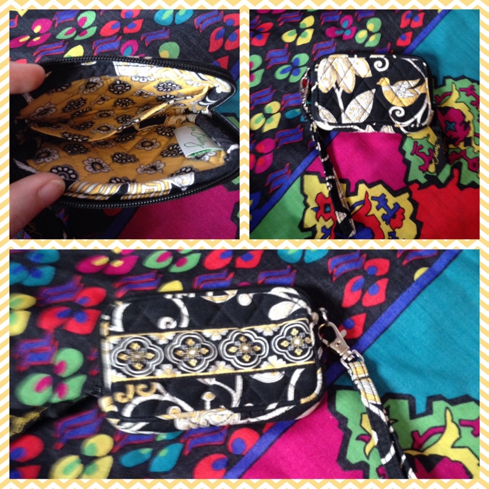 Vera Bradley wristlet yellow bird pattern