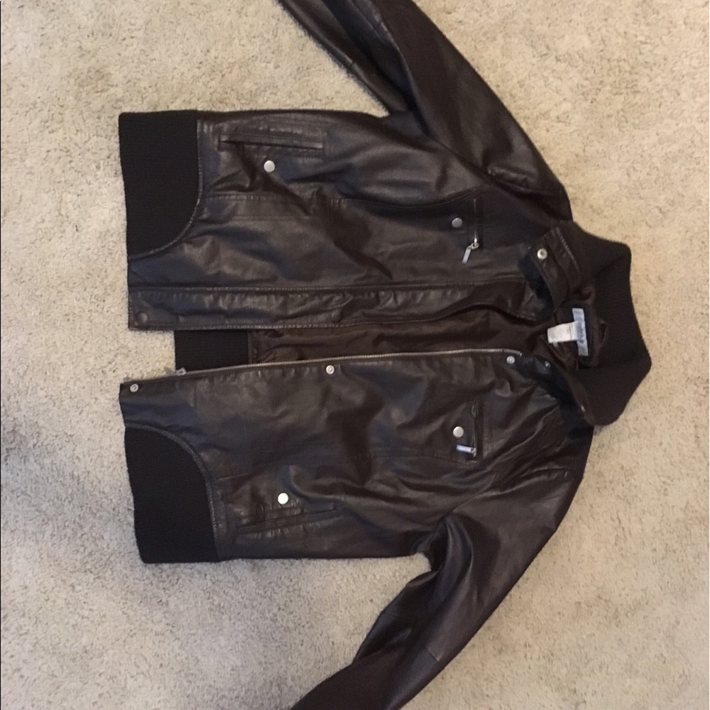 Jessica London brown leather jacket