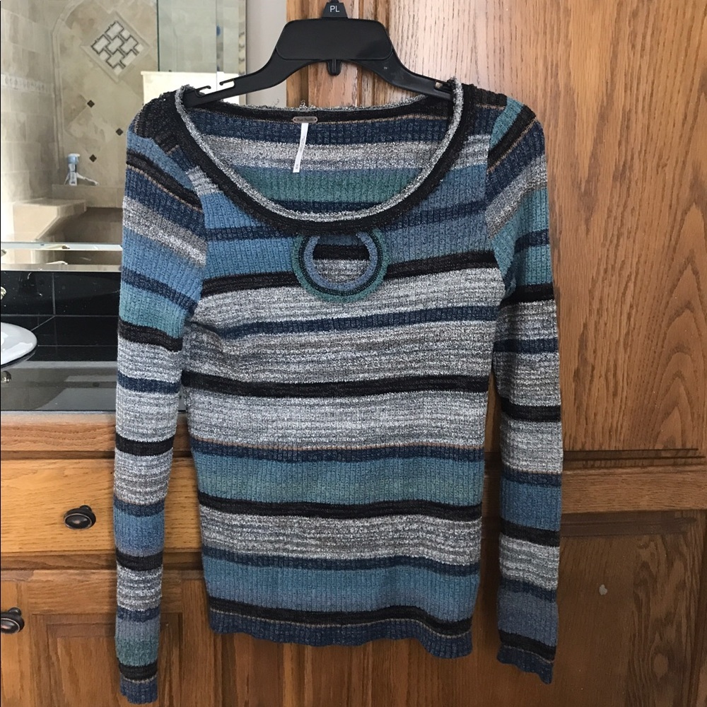 free people key hole sweater