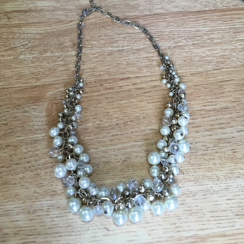 Beaded Pearl Statement Necklace