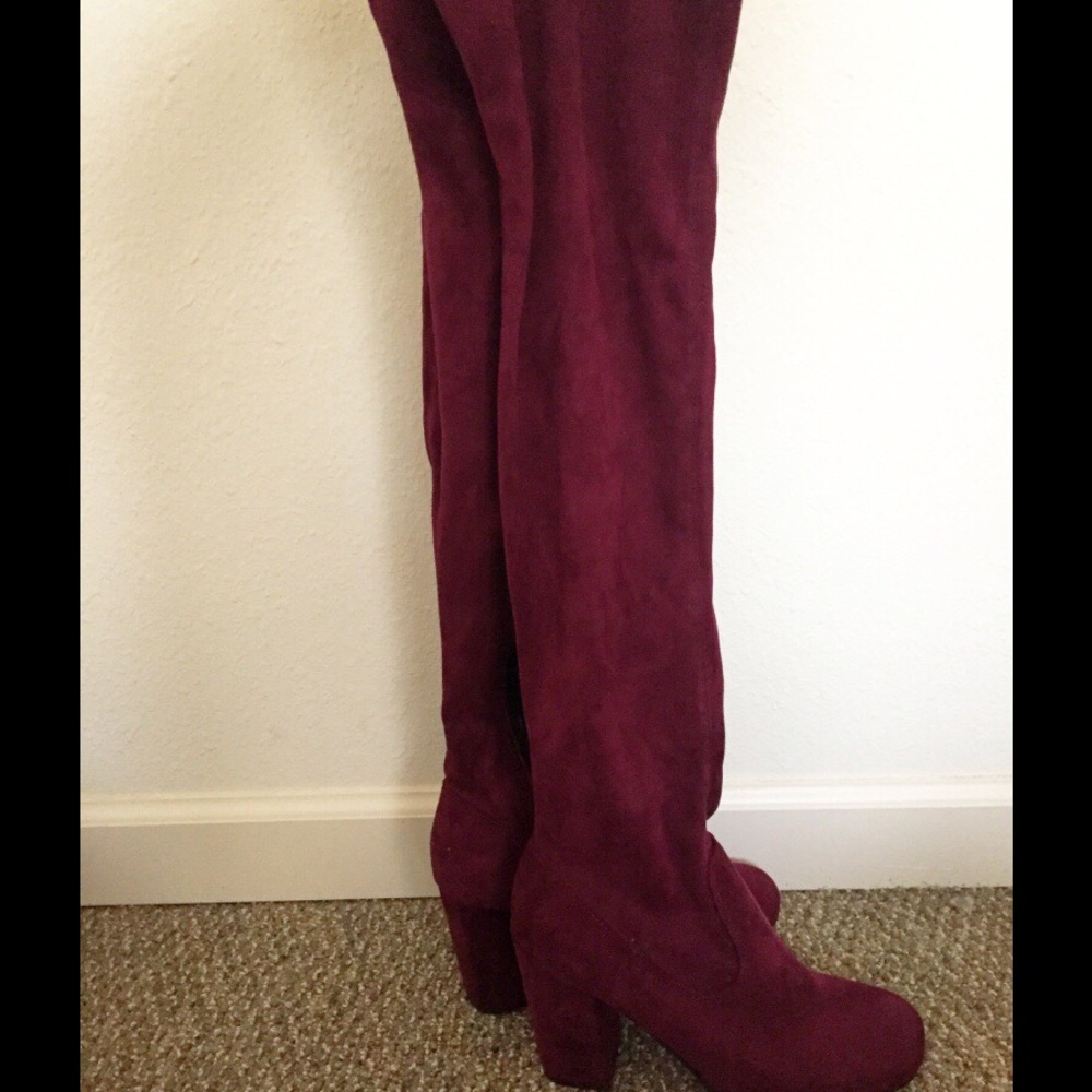 Burgundy boots