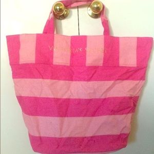 Beach tote Victoria's secret pink striped bag