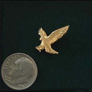 Swarovski Optik- gold plated eagle pin /tie pin