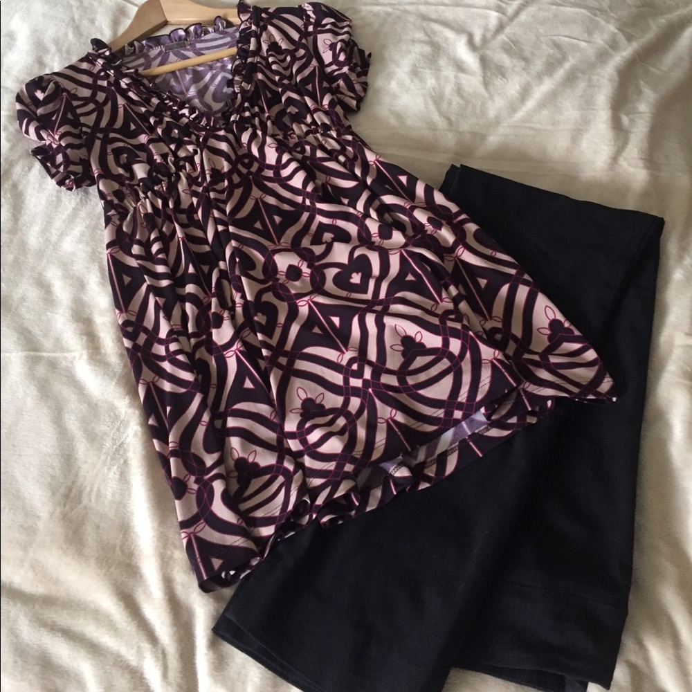 ❤️Purple and beige design blouse
