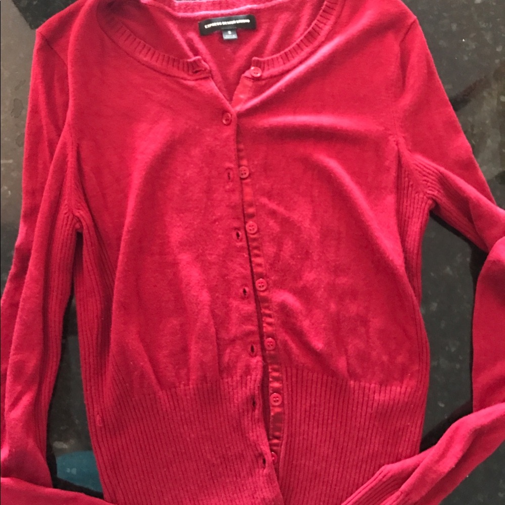 Deep red/burgundy Express cardigan