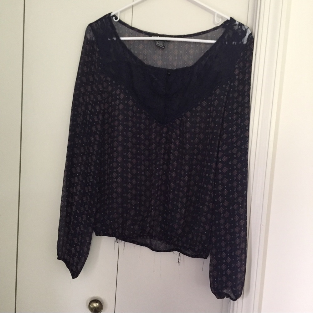 Long sleeve sheer top