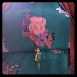 Parrot necklace - with 18 inch chain