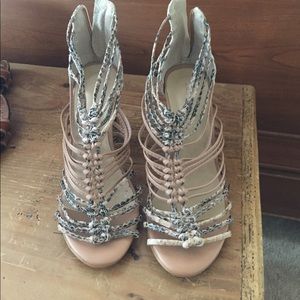 Brand new snake skin chunky heels