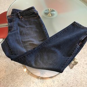 AnnTaylor Loft distressed ankle skinny jeans