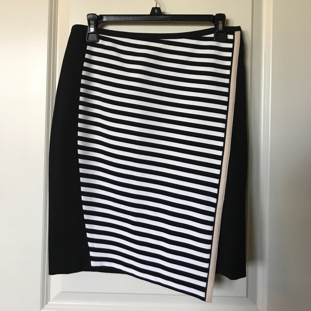 NWT Stripe Ponte Wrap Pencil Skirt