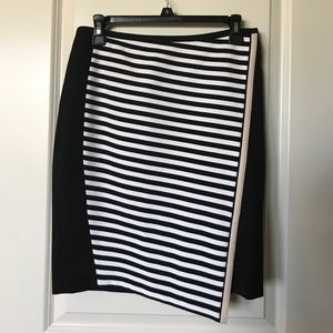 NWT Stripe Ponte Wrap Pencil Skirt