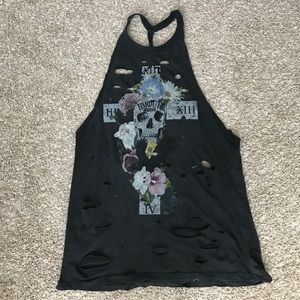 Graphic Halter Tank Top