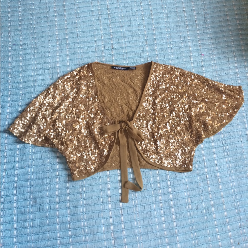 Betsey Johnson gorgeous gold sequined top!