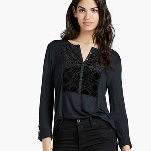 NWT Lucky Brand 'Burnout Velvet Bib Top'