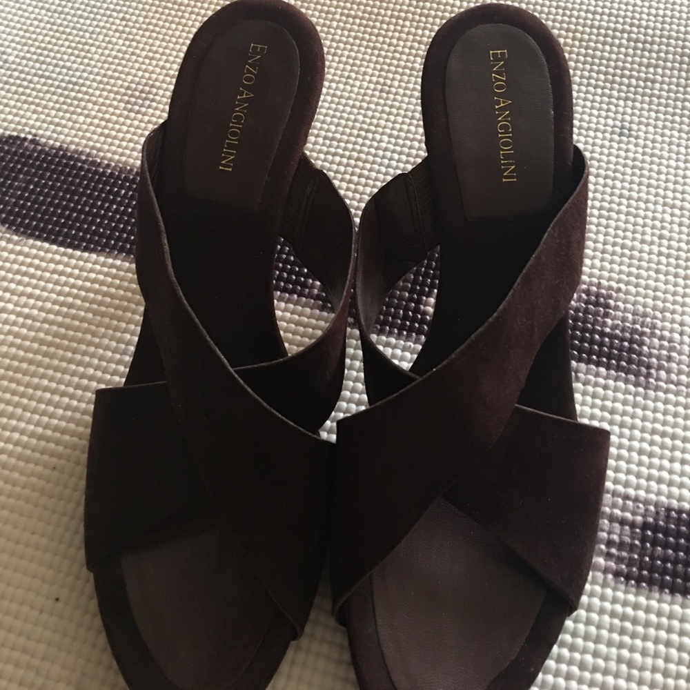 Brown suede sandals