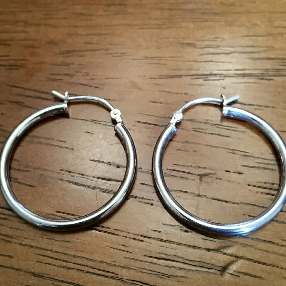 Silver hoop earrings