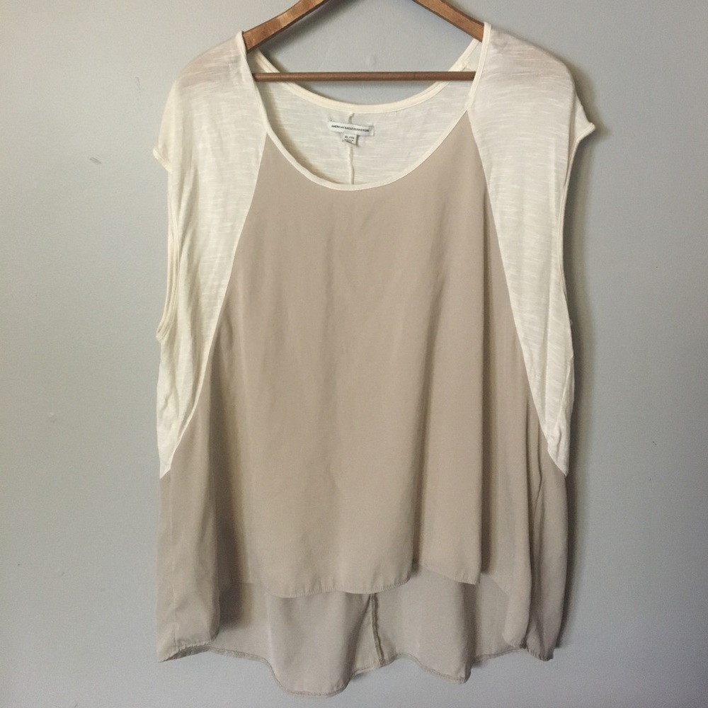 American Eagle White & Beige Blouse