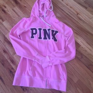 Victoria Secret Pink zip up hooded sweatshirt