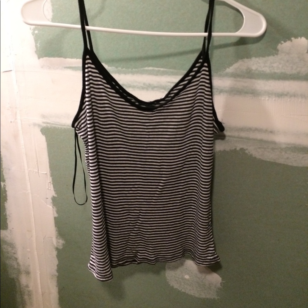 Black and white striped crop top