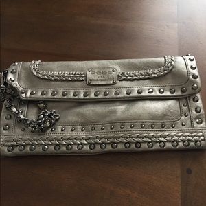 Pewter Bebe clutch