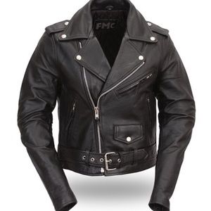 FMC black genuine leather moto jacket 🌙