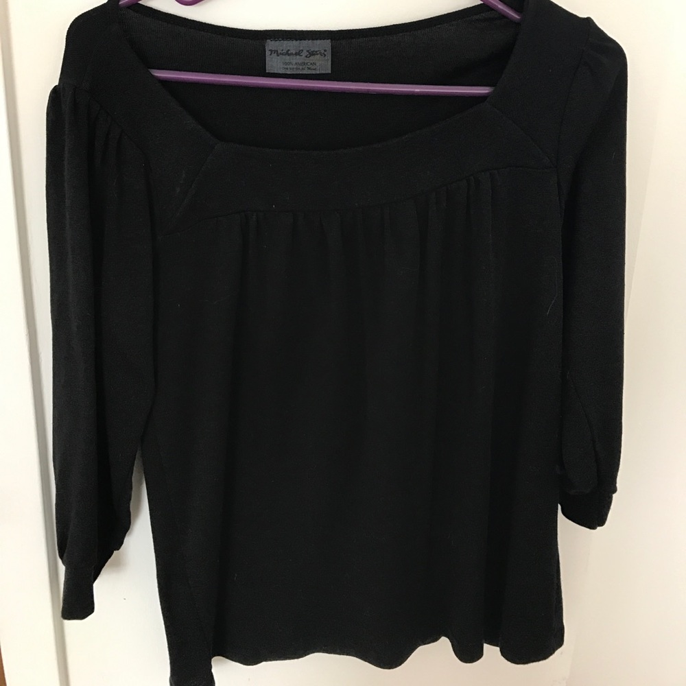 Michael Stars 3/4 sleeve black top- One size