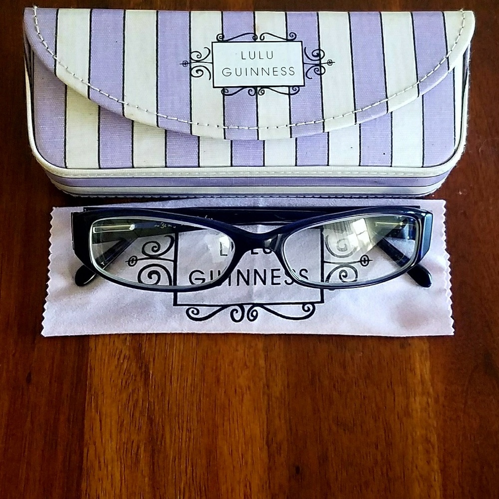 Lulu Guinness Navy Plastic Glasses Frames