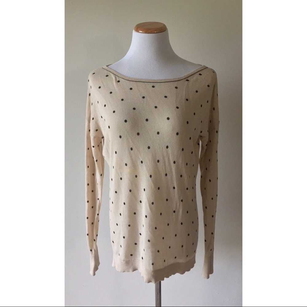 ❄️SALE❄️ Frenchi Polka Dot Tan Sweater