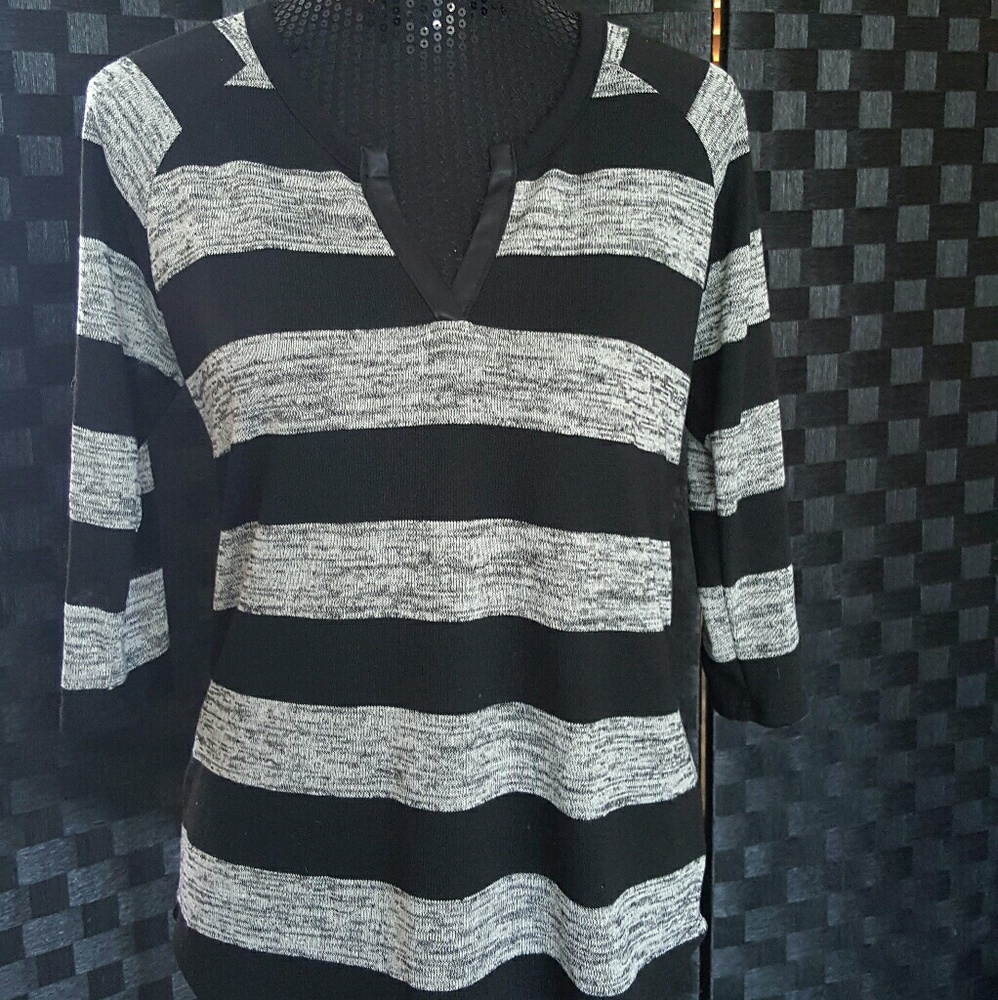Black and gray striped sweater