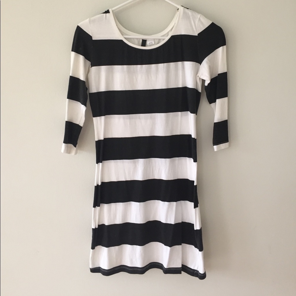 Bold black&white stripe t-shirt dress/tunic