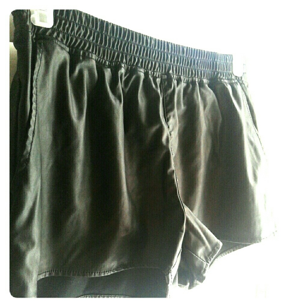 Faux Leather Black Shorts