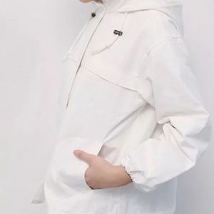 women's white jacket with hood
