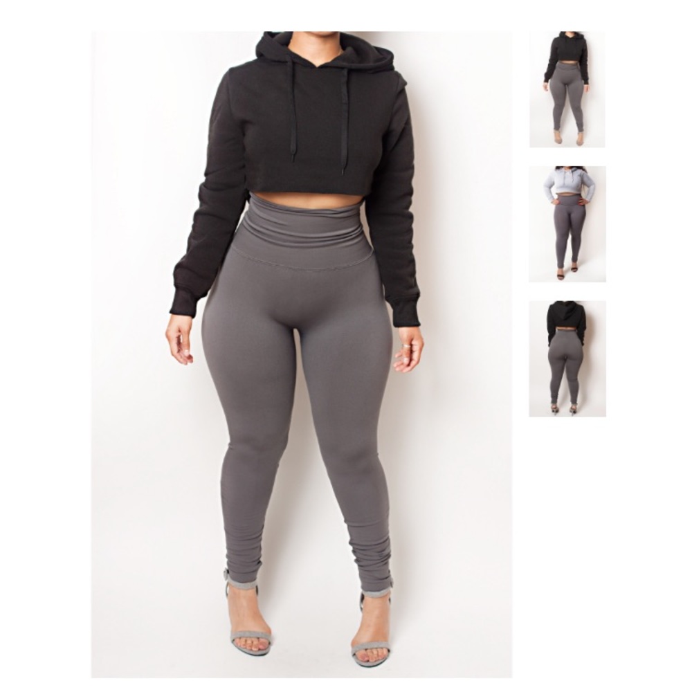 Babes and Felines Gray Tummy Control Leggings
