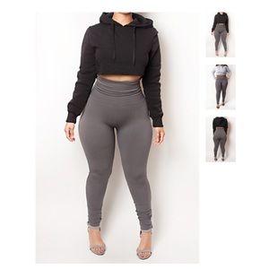 Babes and Felines Gray Tummy Control Leggings