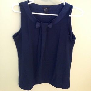 Ann Taylor Petite Navy Bow Tank (SP)