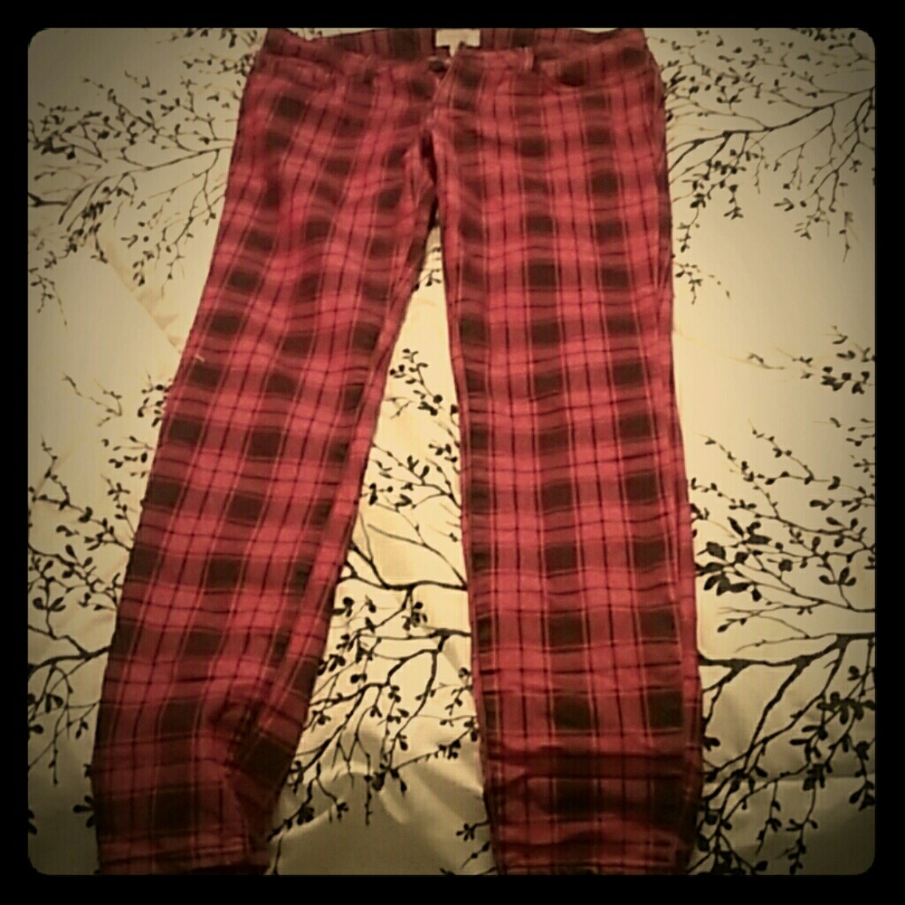 Plaid "Punk" Skinny Jeans