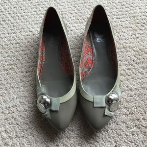 Grey Coach Flats with Button Detail