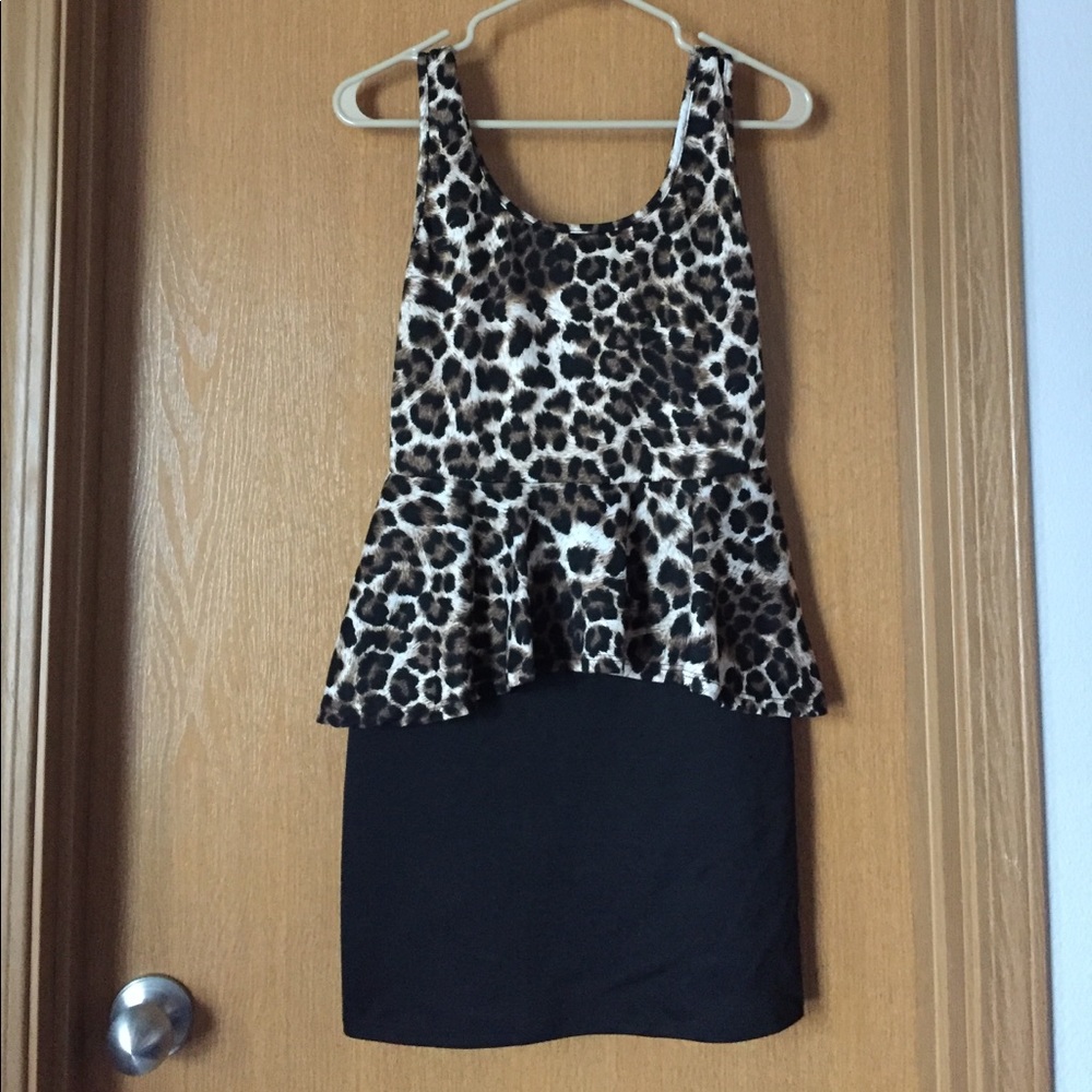 Cheetah Print Peplum Dress