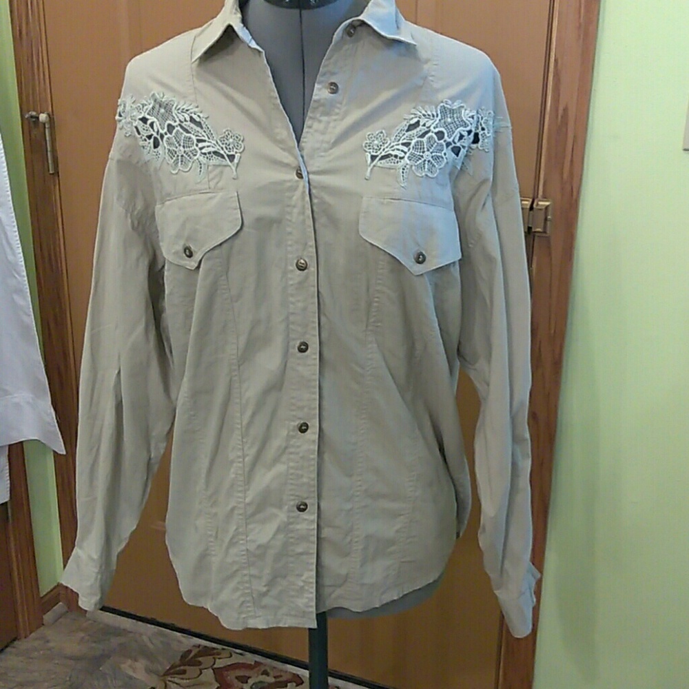 EUC, Spiegel's Together Lace-Accented Top