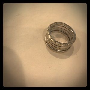 Authentic bvlgari bzero 18kt white gold ring