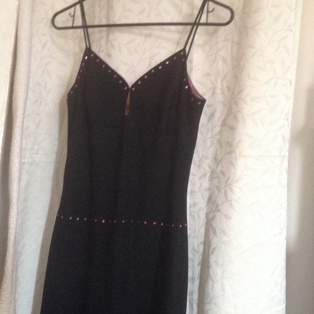 Luxe by Sheila Yen Black Maxidress Sz 8 Like New!