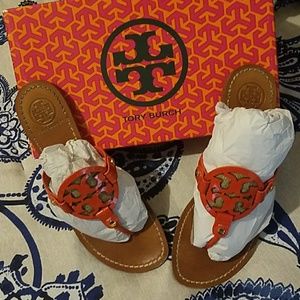 Tory Burch Equestrian Orange/Burlap Miller's